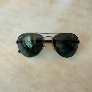 Ray-Ban Aviator Sunglasses Gunmetal Frame Green Lens Italy Classic‎